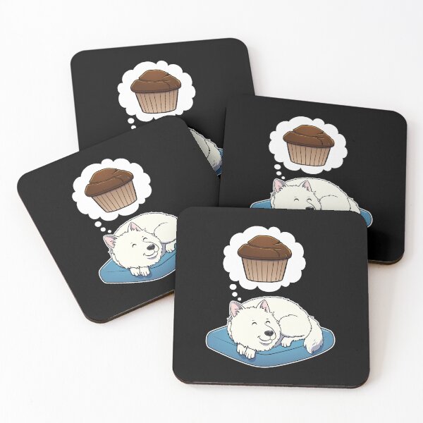 Item preview, Samoyed dreaming about Chocolate Muffins designed and sold by DoggieDelights.