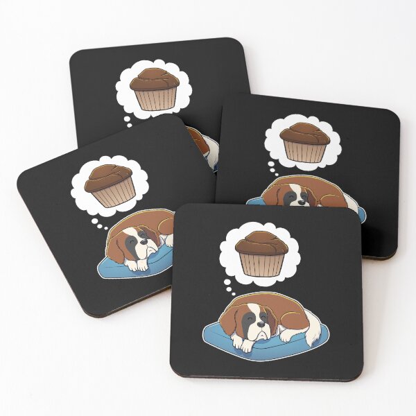 Item preview, St Bernard dreaming about Chocolate Muffins designed and sold by DoggieDelights.