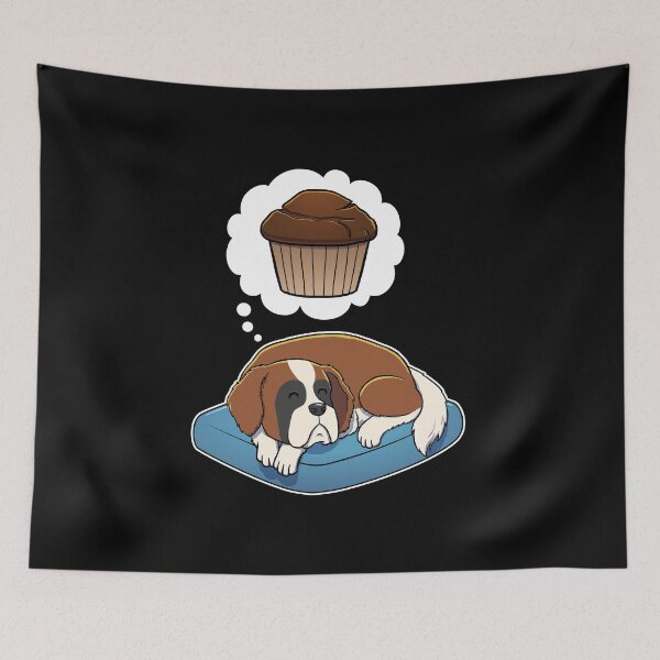 Item preview, St Bernard dreaming about Chocolate Muffins designed and sold by DoggieDelights.
