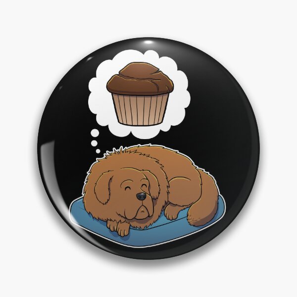 Item preview, Tibetan Mastiff dreaming about Chocolate Muffins designed and sold by DoggieDelights.