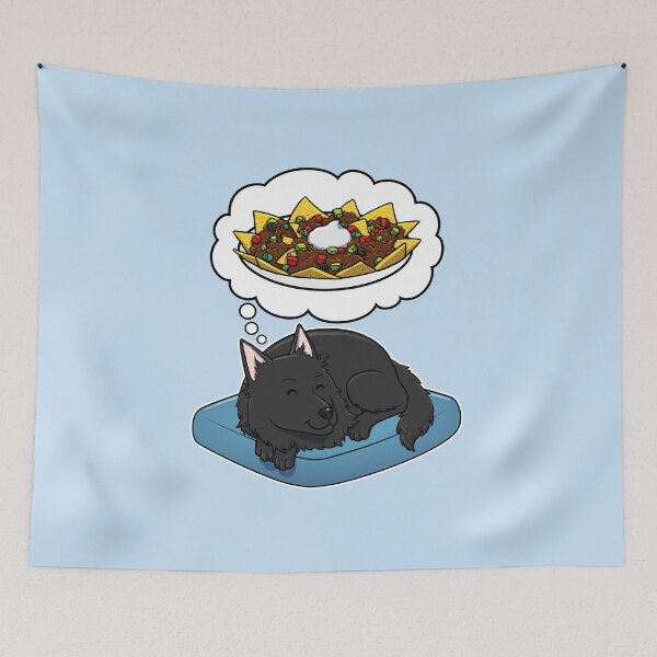 Item preview, Belgian Sheepdog dreaming about Nachos designed and sold by DoggieDelights.