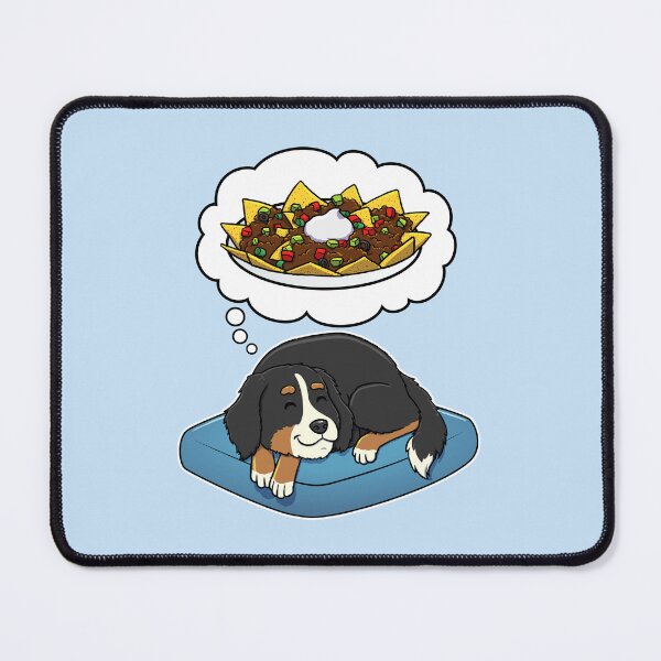 Aperçu de l'œuvre Bernese Mountain Dog dreaming about Nachos créée et vendue par DoggieDelights.