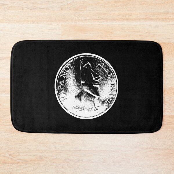 Aperçu de l'œuvre Easter Island Head 2000 peso coin white créée et vendue par Hammered Time.