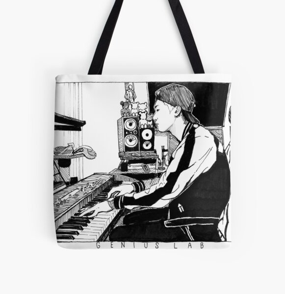 Yoongi Suga Canvas Tote Bag Korean Fashion Shoulder Big Bag Women Casual  Fabric Bags Harajuku Black