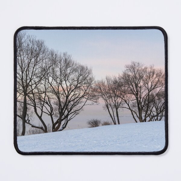 Item preview, Snow and Willows - Cold Sunset on the Shore of Lake Ontario in Toronto designed and sold by Georgia Mizuleva.