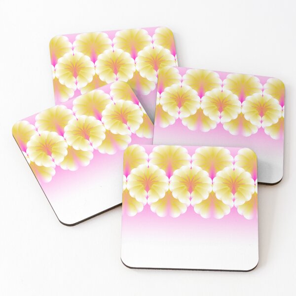 Item preview, Spring themed white and yellow flowers with pink background minimal graphic art designed and sold by CiniArt.