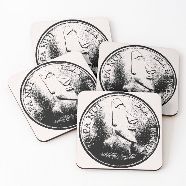 Item preview, Easter Island Head 2000 peso coin black designed and sold by Hammered Time.