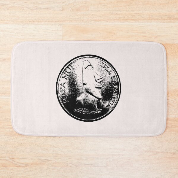 Aperçu de l'œuvre Easter Island Head 2000 peso coin black créée et vendue par Hammered Time.