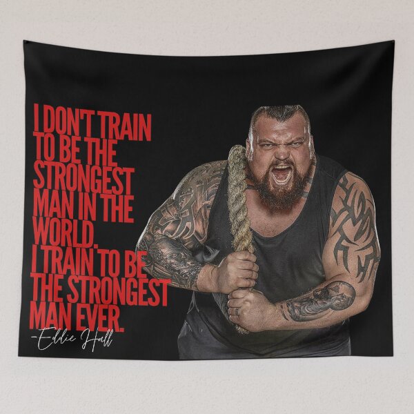 Item preview, EDDIE HALL - STRONGEST MAN EVER QUOTE designed and sold by HeavyLiftGift.