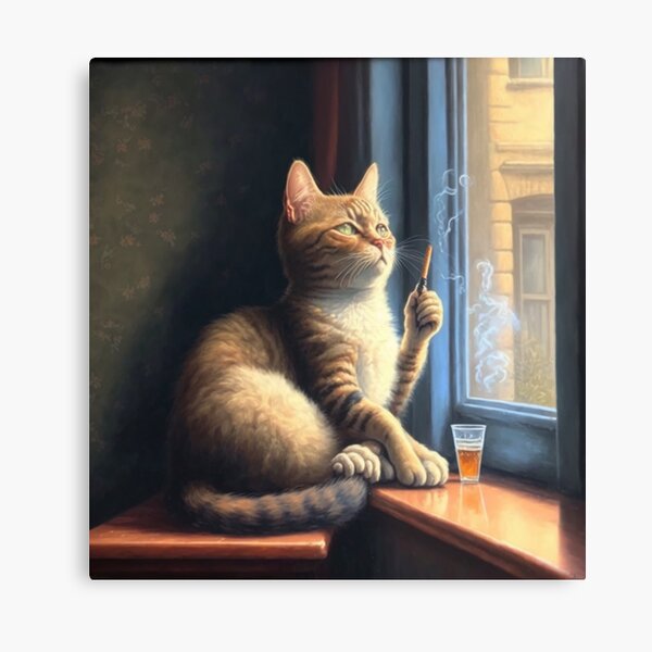 Item preview, cat smoking and sitting on windowsill designed and sold by mrkristof47.