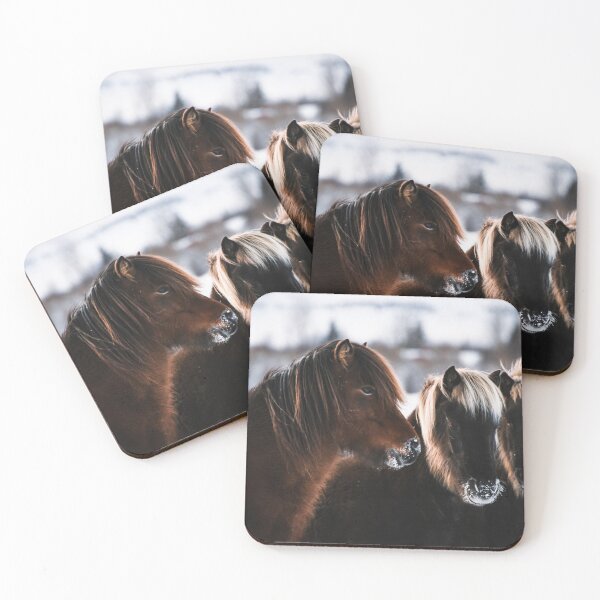 Item preview, Icelandic horse herd in winter designed and sold by Jessinia Wallach.