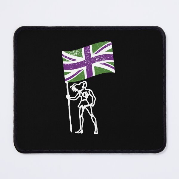 Item preview, Female Warrior Silhouette Holding Union Jack In Suffragette Colours designed and sold by GrumpyFella.