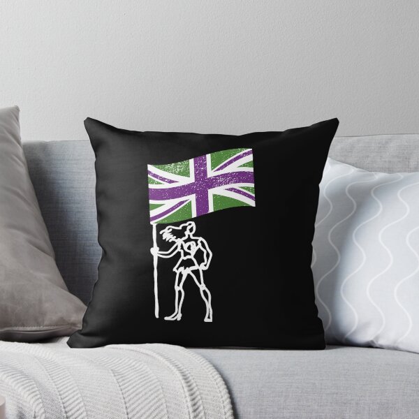 Item preview, Female Warrior Silhouette Holding Union Jack In Suffragette Colours designed and sold by GrumpyFella.