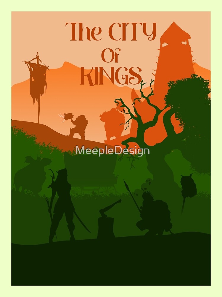"The City of Kings Board Games Minimalist Travel Poster Style