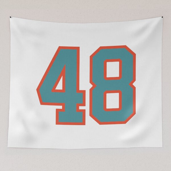 Item preview, 48 number, aqua orange lucky sports forty eight designed and sold by ArtIsParty.