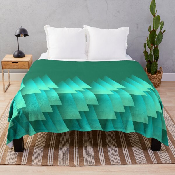 Item preview, Blue and turquoise triangles geometric minimal graphic art designed and sold by CiniArt.