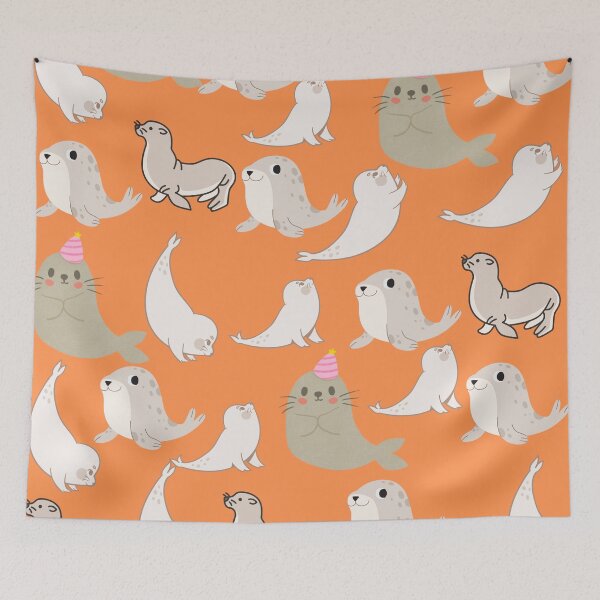 Item preview, Seal in orange designed and sold by Patternaart.
