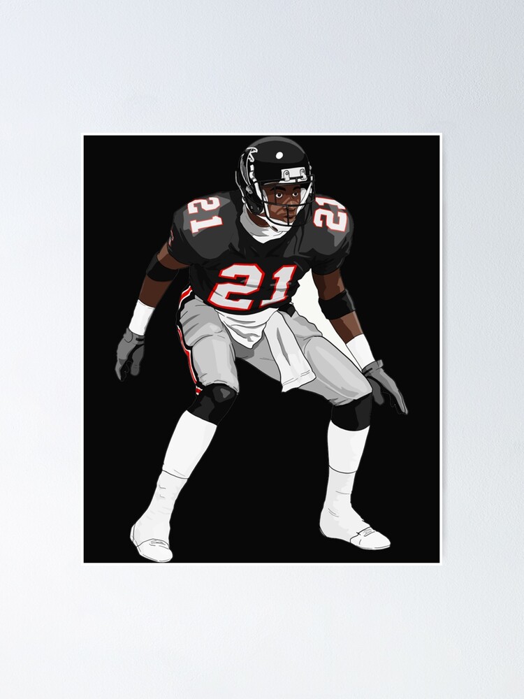 Deion Sanders Atlanta Falcons Football Illustrated Art Poster 