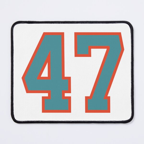 Item preview, 47 number, aqua orange lucky sports forty seven designed and sold by ArtIsParty.