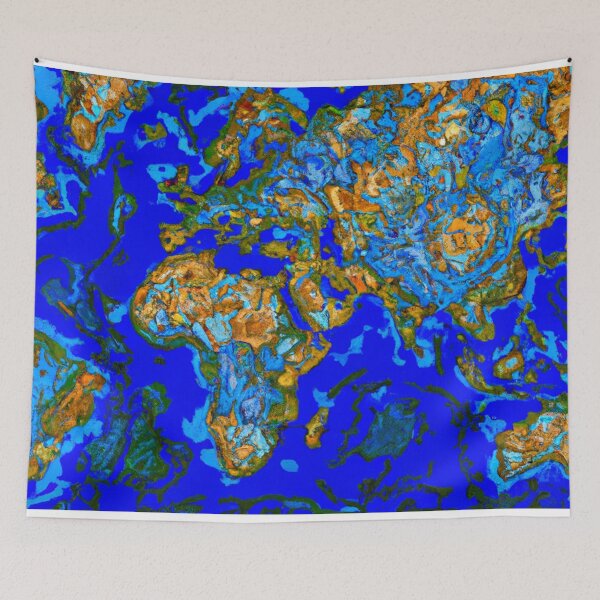 Item preview, Van Gogh Style World Map designed and sold by annimo.