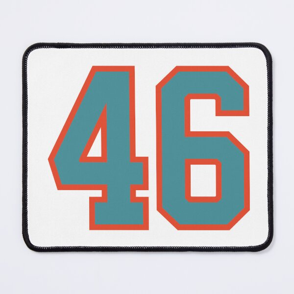Item preview, 46 number, aqua orange lucky sports forty six designed and sold by ArtIsParty.