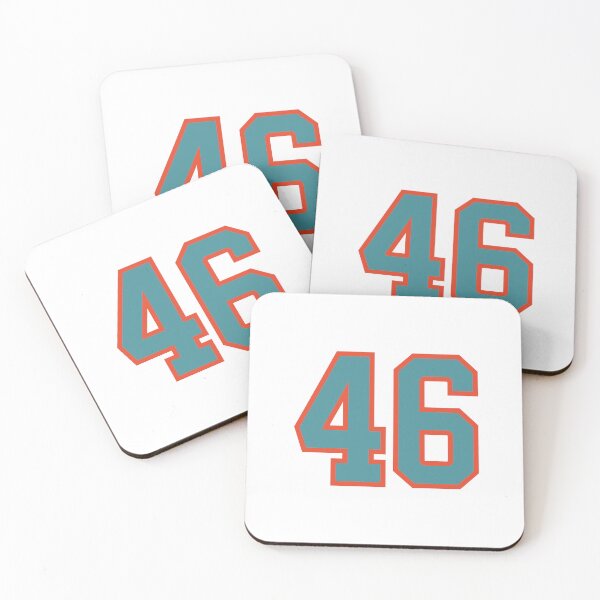 Item preview, 46 number, aqua orange lucky sports forty six designed and sold by ArtIsParty.