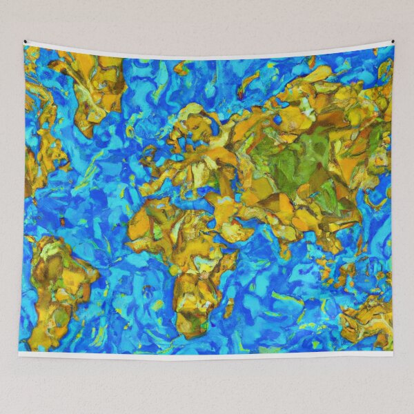 Item preview, Travel and wonder with this artistic world map designed and sold by annimo.