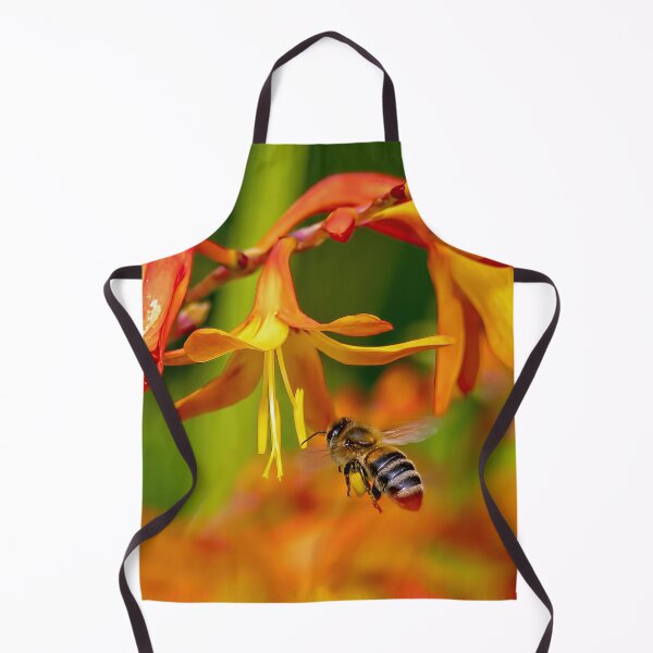 Item preview, Bee with orange flowers designed and sold by Mart R Porter Nature.