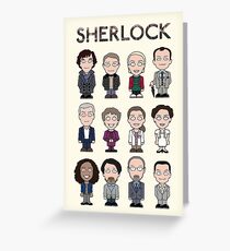 Sherlock and Friends (poster/card/notebook) Greeting Card