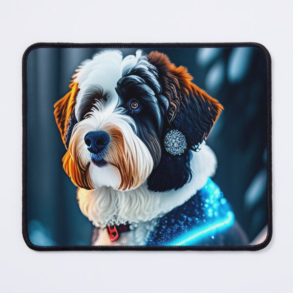 Item preview, Aussiedoodle Enjoys The Snowy Forest designed and sold by Nocturne Paws.
