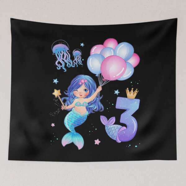Item preview, Mermaid Birthday Shirt - Girls 3 Years designed and sold by Shirt-Designs.