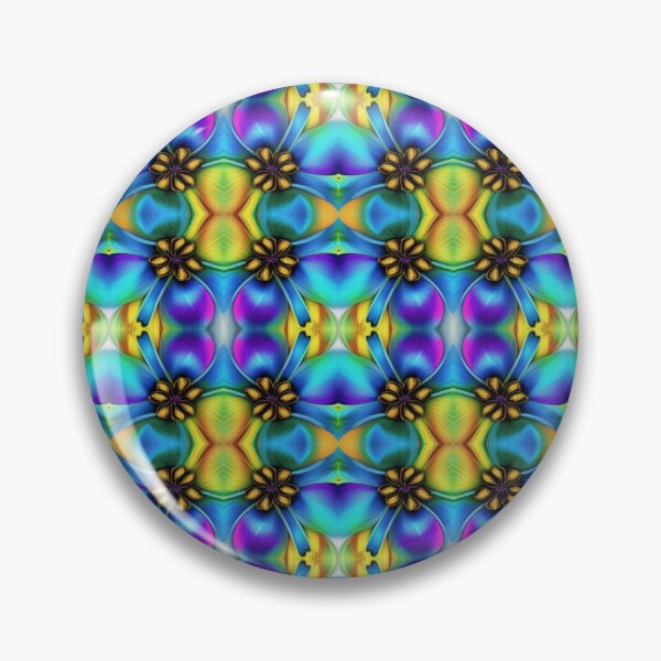 Item preview, Blue Flower Gold Thread Pattern.  designed and sold by DEKA777.