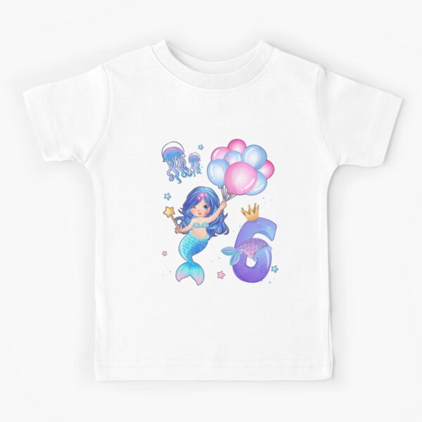 Artikel-Vorschau von Meerjungfrau Geburtstags Shirt - Mädchen 6 Jahre, designt und verkauft von Shirt-Designs.