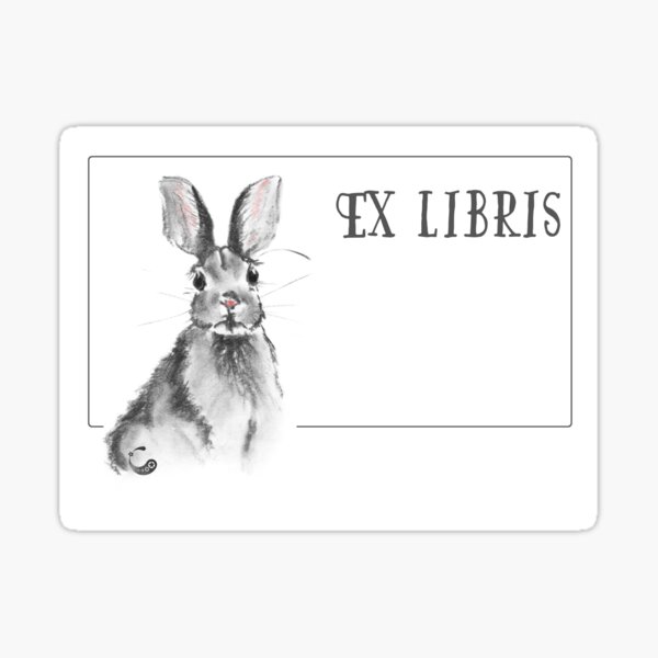 Kaninchen Bunny (ExLibris) (Kohle / Charcoal Animals) Sticker