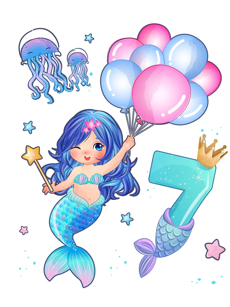 Geburtstags T-Shirt Mädchen 'Ich Bin 5' Mit Meerjungfrau Design - 100% Baumwolle