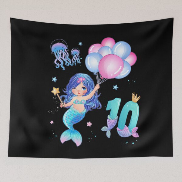 Item preview, Mermaid Birthday Shirt - Girls 10 Years designed and sold by Shirt-Designs.