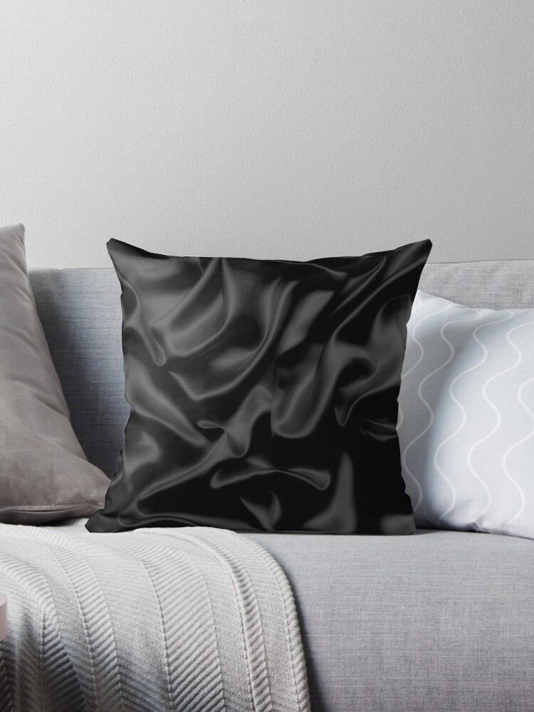 Black silk throw discount pillows