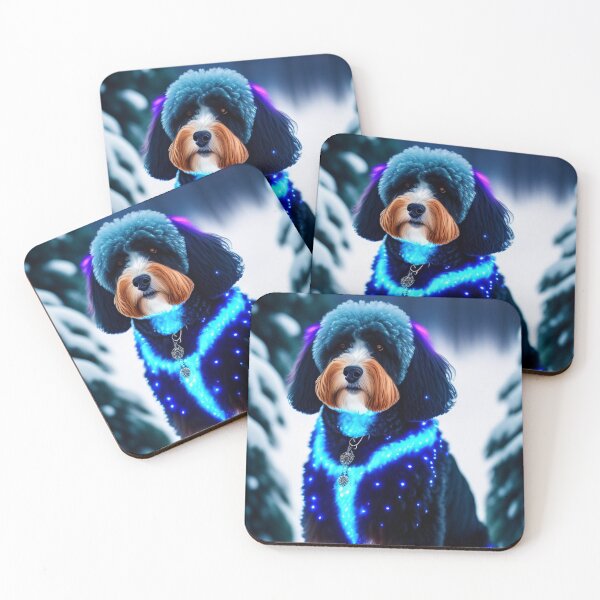 Item preview, Aussiedoodle Glowing In The Snow designed and sold by Nocturne  Paws.