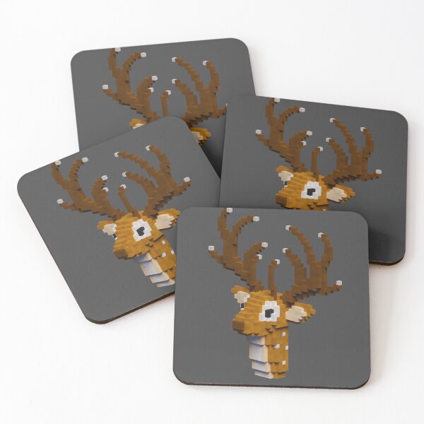 Item preview, Voxel brown deer head designed and sold by kubicate.