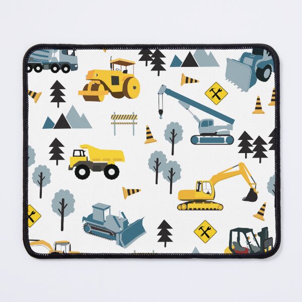 Item preview, Blue Construction Trucks & Site Theme Pattern designed and sold by idovedesign.