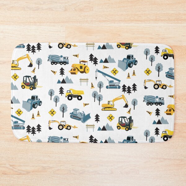 Item preview, Blue Construction Trucks & Site Theme Pattern designed and sold by idovedesign.