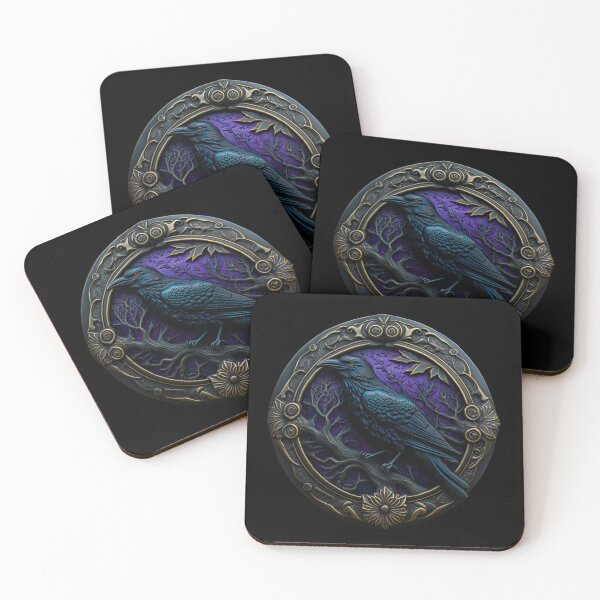 Item preview, Raven Amulet - Gothic Medal / Talisman of a Raven, Transparent, Very High Resolution - Original Artwork designed and sold by CloudofKnowing.