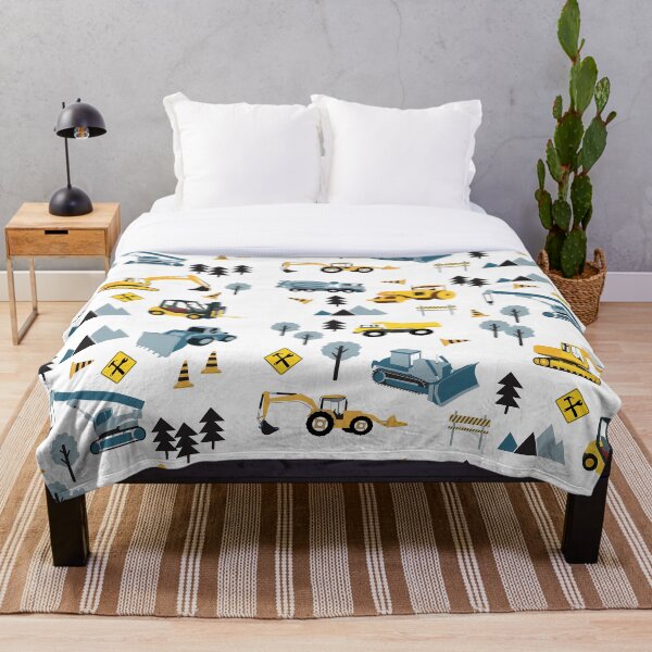 Item preview, Blue Construction Trucks & Site Theme Pattern designed and sold by idovedesign.