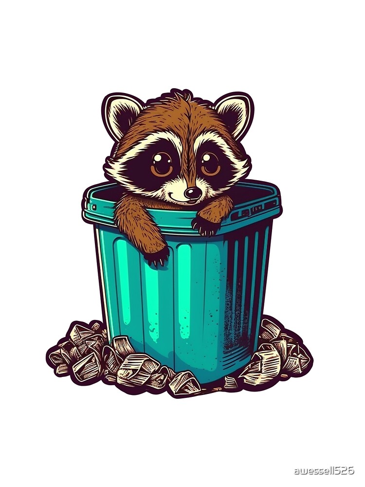 Trash Panda Art Print Raccoon Wall Art Animal Artwork