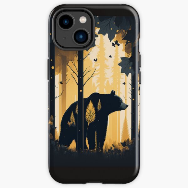 Bear in the forest art work iPhone Tough Case