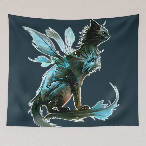 Item preview, Ethereal Fantasy Cat : Magical Cat Creature Waiting in the Wings for Love and Attention designed and sold by WhitePinesVale.
