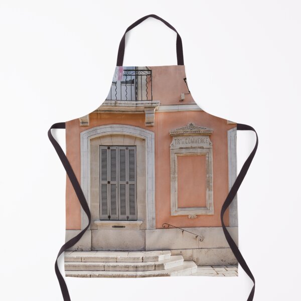 Item preview, White door peach building Saint-Tropez France | Pastel Colors | Fine art Travel Photography designed and sold by AmberdenOudsten.