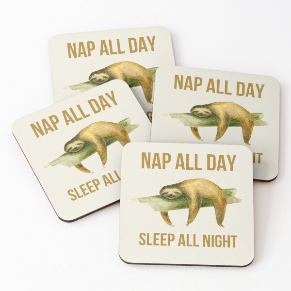 Item preview, Nap all day sleep all night sloth life designed and sold by DandyRabbit.