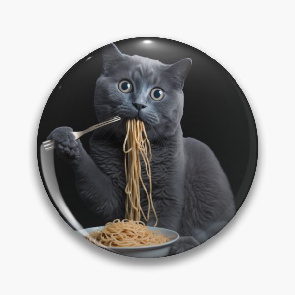 Item preview, cat eating spaghetti designed and sold by Paintandgo.