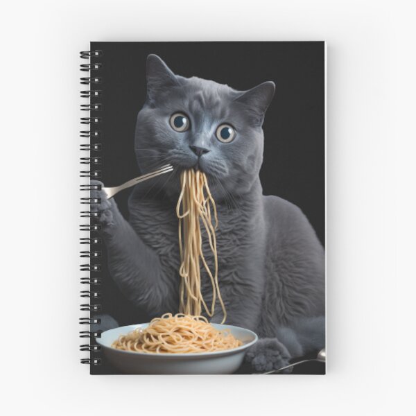 Item preview, cat eating spaghetti designed and sold by Paintandgo.